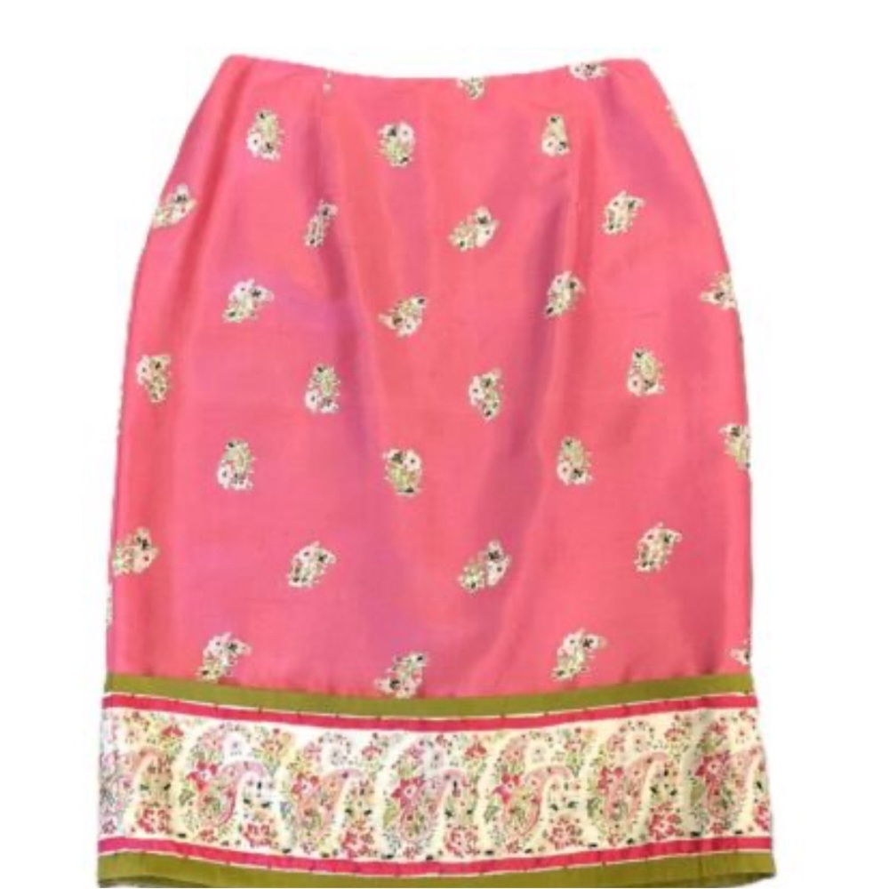 Silk Club Collection Sz8 100% Silk Pink VTG Pencil Skirt Boho High Rise …